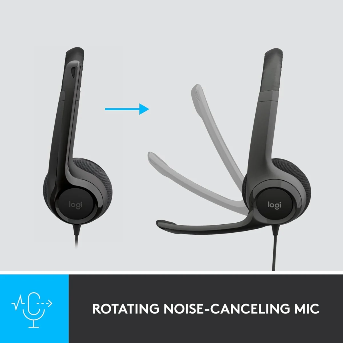 Logitech H390 - Wired USB Headset with Noise-Canceling Mic