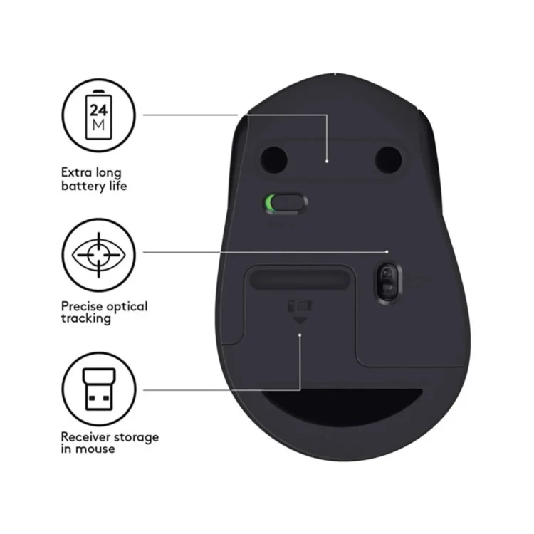 Logitech M330 Silent Plus Wireless Mouse - Certified Quiet