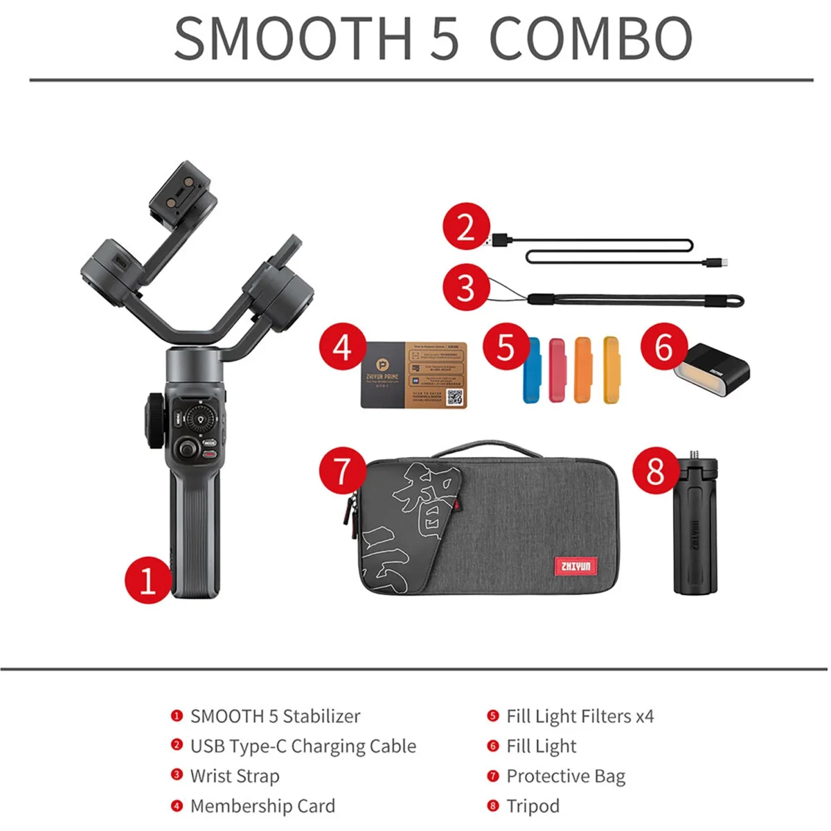 Zhiyun Smooth 5 - Smartphone Gimbal Combo Kit