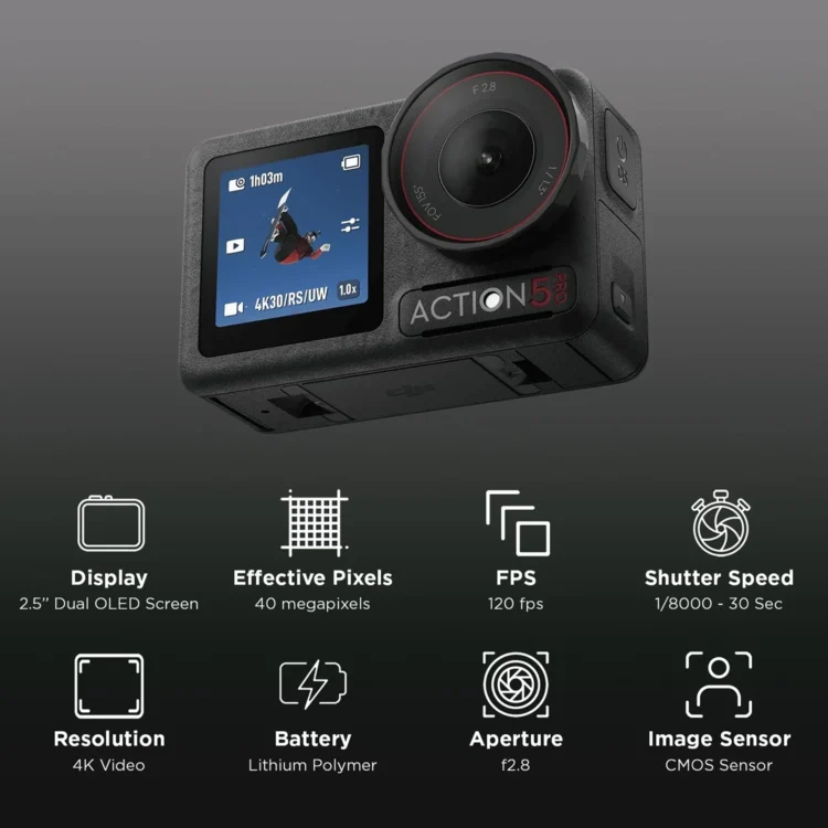 DJI Osmo Action 5 Pro - Standard Combo Action Camera